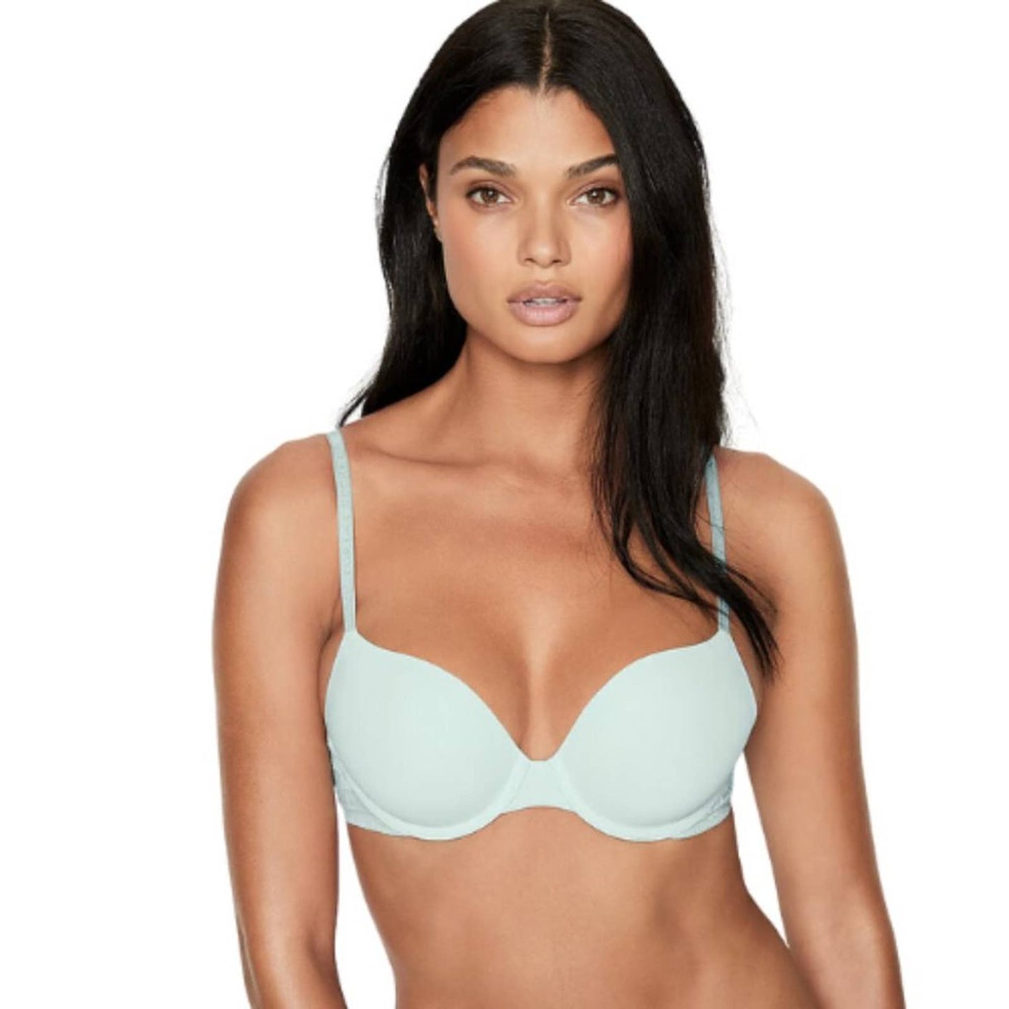 Victoria's Secret PINK Wear Everywhere Demi Cup T Shirt Bra Aqua Crystal 36C