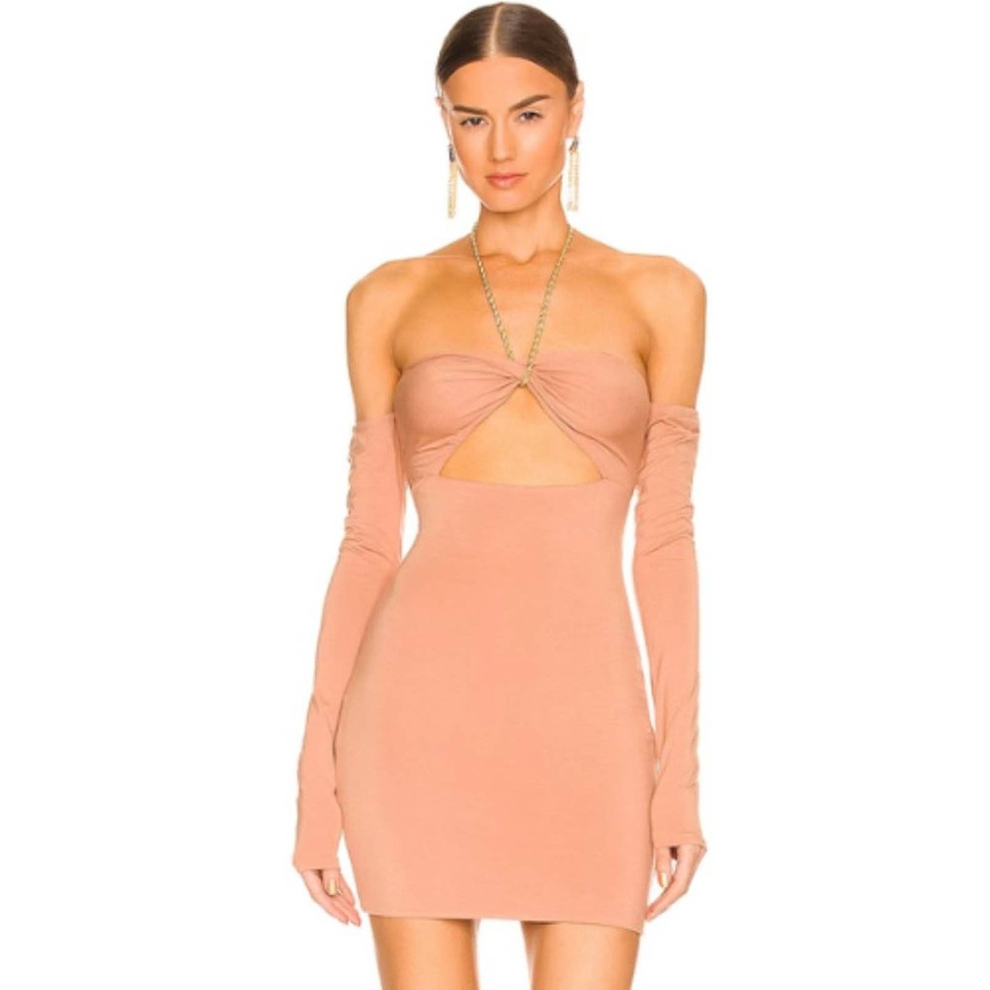 h:ours Imuni Mini Dress in Camel NWT Size Small