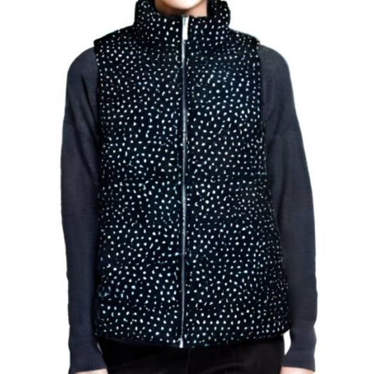 Tommy Hilfiger New York Polka Dot Puffer Vest in Black & White NWT Size XL