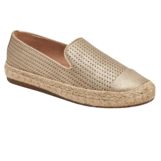 Charter Club JONII Espadrille Comfort Round Toe Women's Flats in Gold EUC Size 6