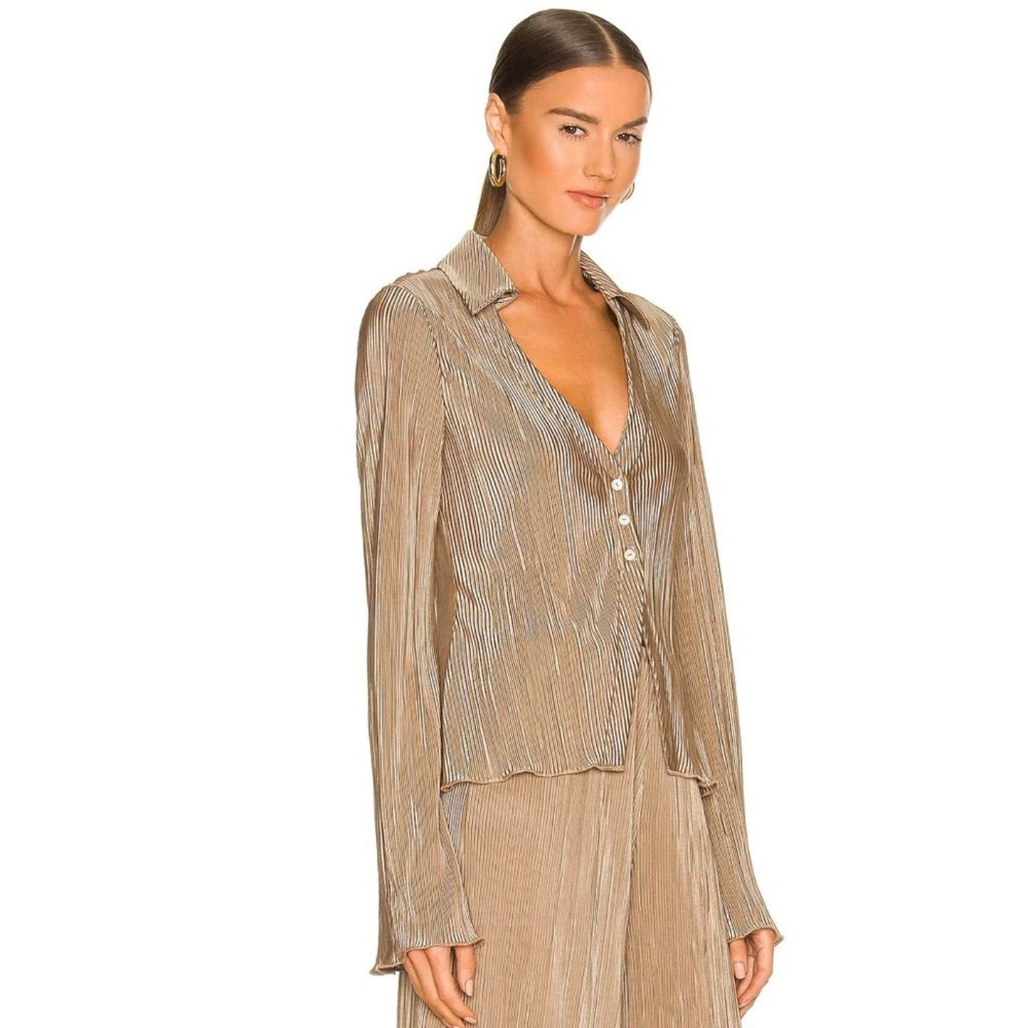 Song of Style Mara Shirt in Taupe NWOT Size Small