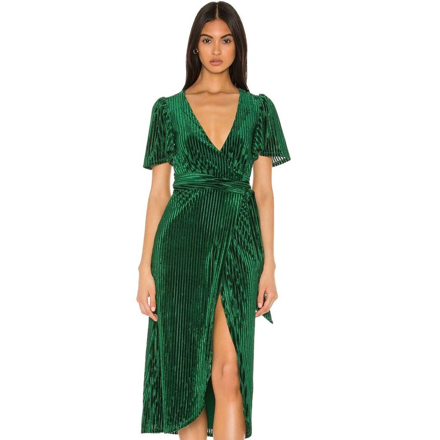 Privacy Please Rina Midi Dress in Emerald Green NWOT Size Small