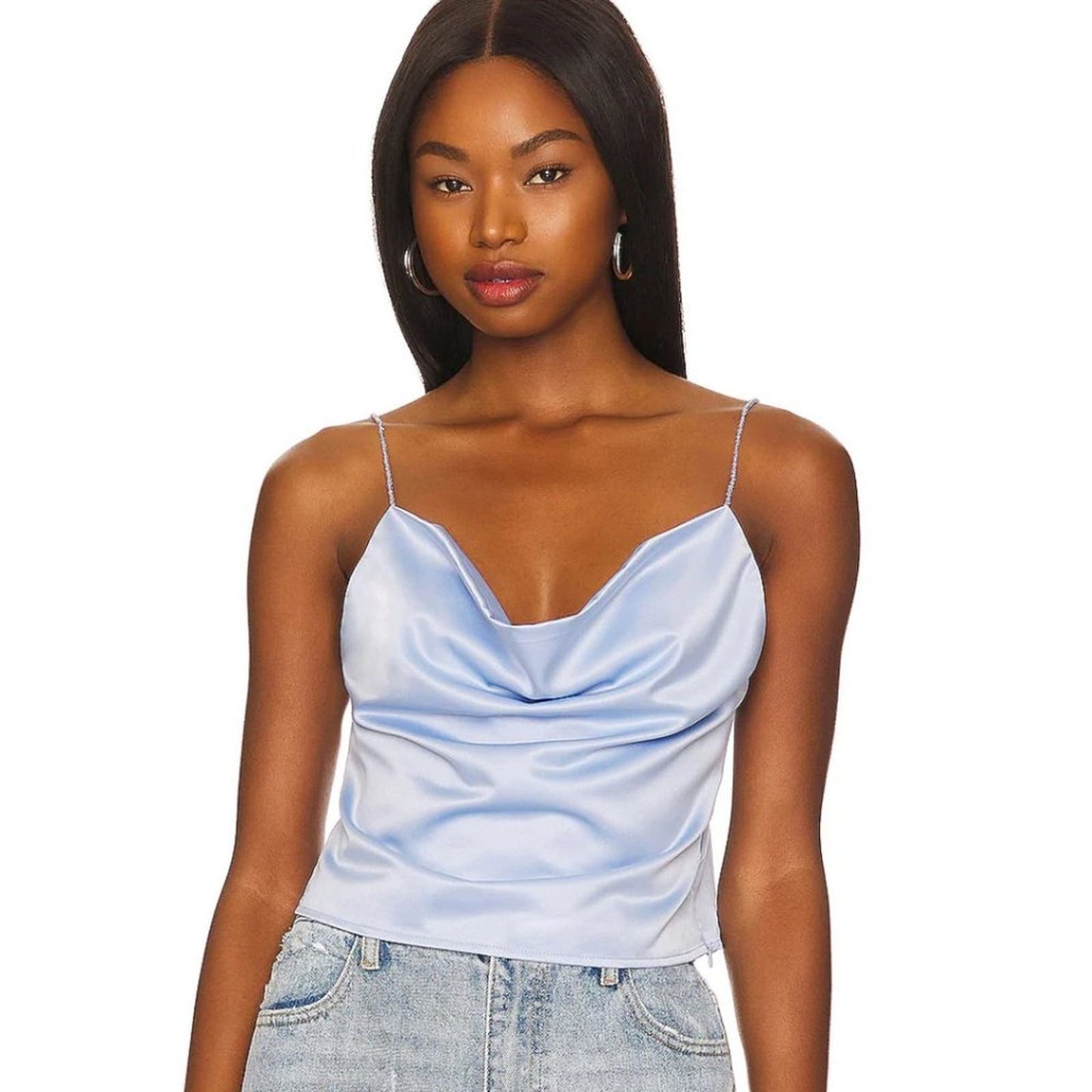 superdown Tory Beaded Cami Top in Baby Blue NWT Size XS