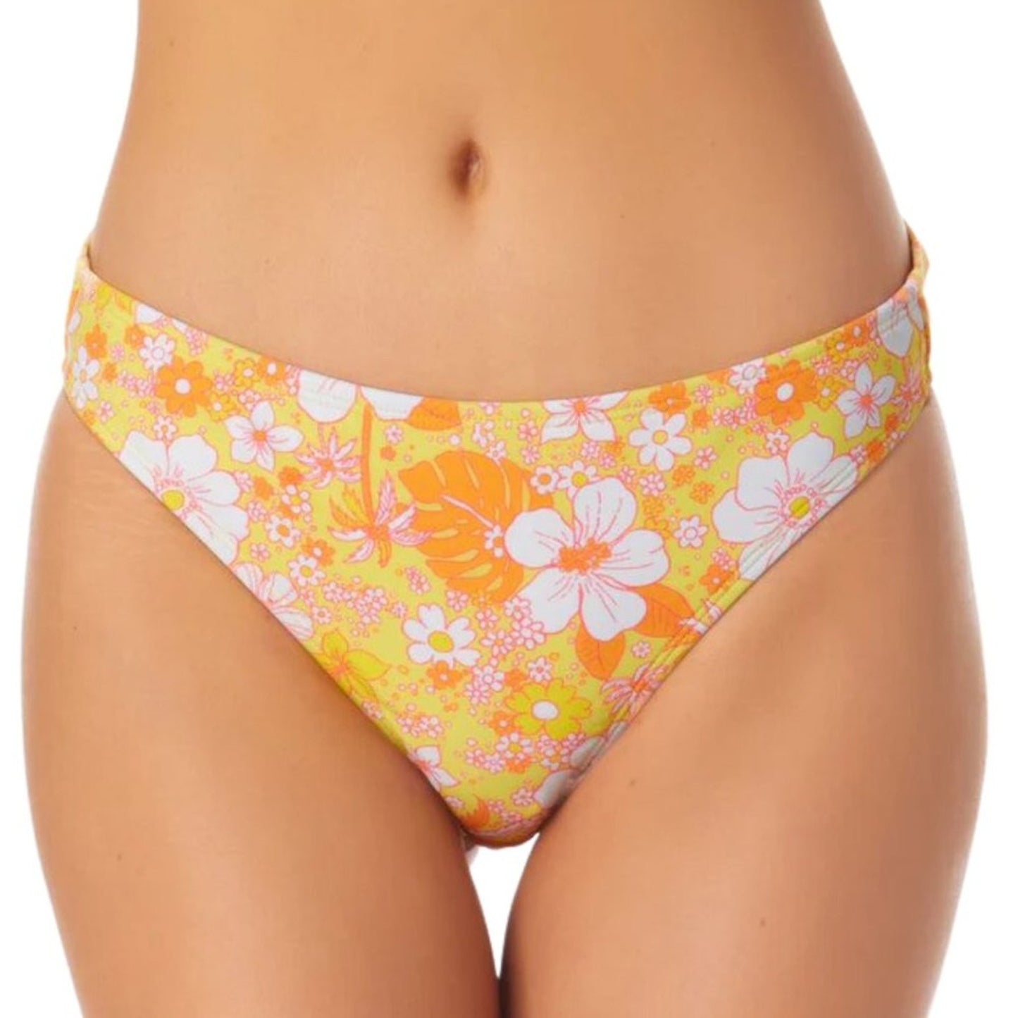 California Waves Bikini Bottoms in Yellow Hippie Hipster NWT Size…