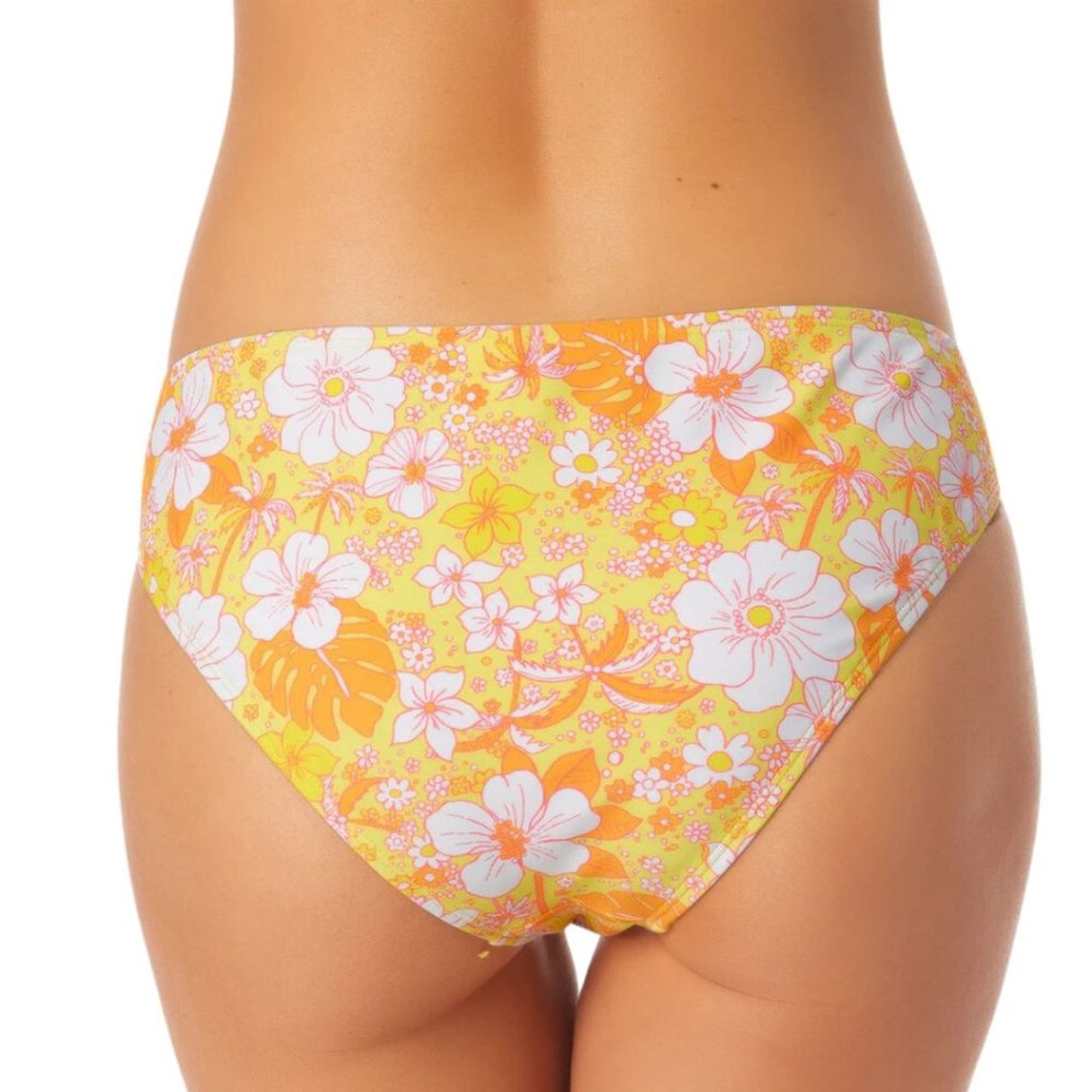 California Waves Bikini Bottoms in Yellow Hippie Hipster NWT Size…