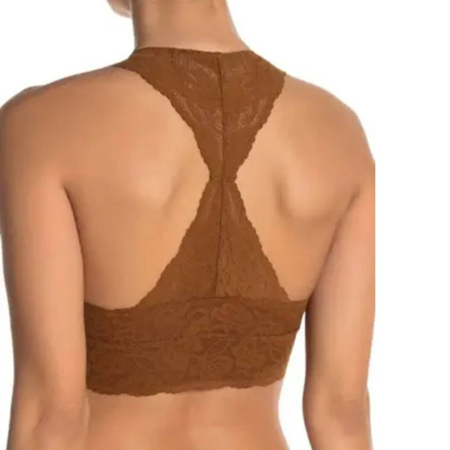 Free People Galloon Lace Racerback Bra in Copper Tan NWT Brand New