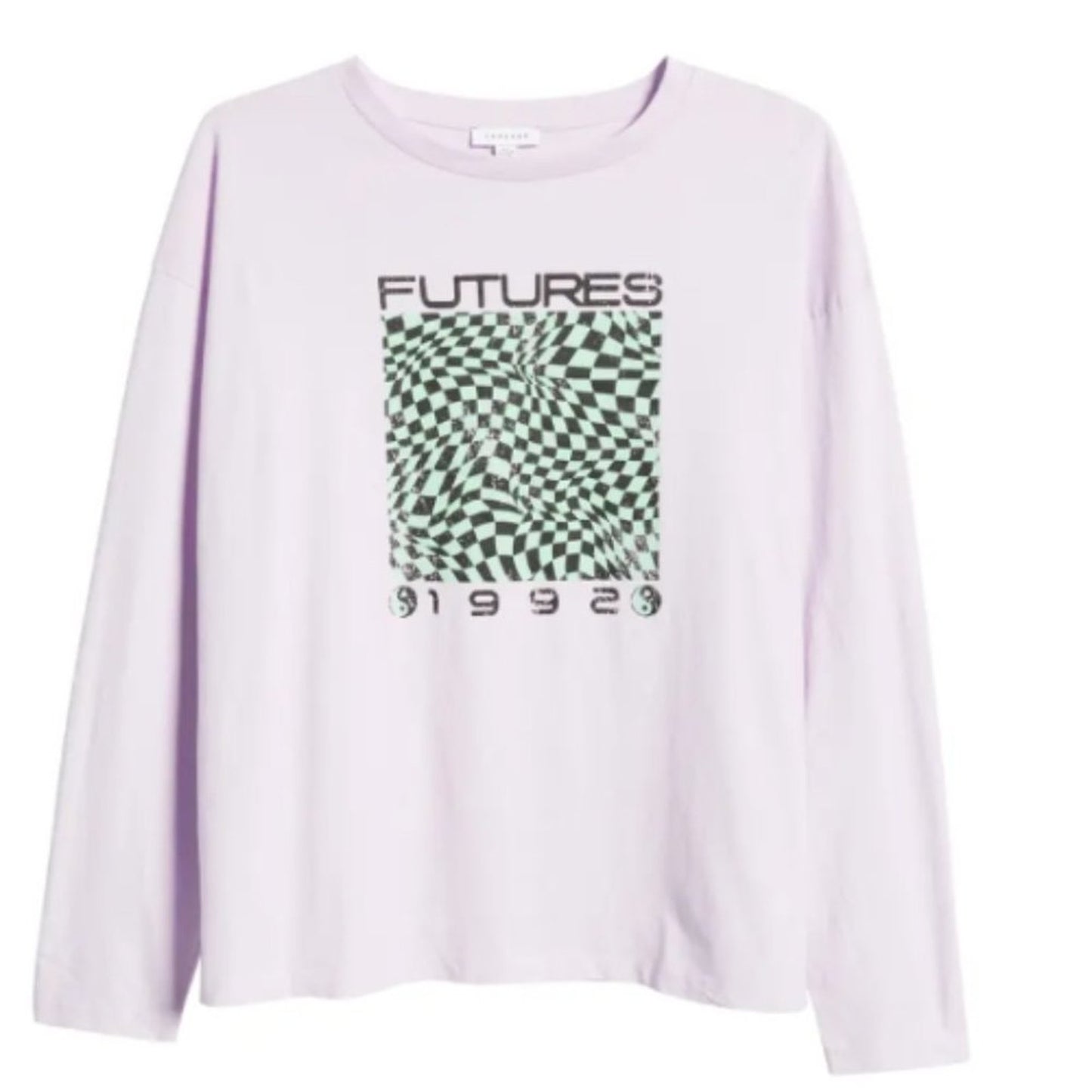 Topshop Lilac Purple Futures 1992 Long Sleeve T-Shirt NWT Size Medium