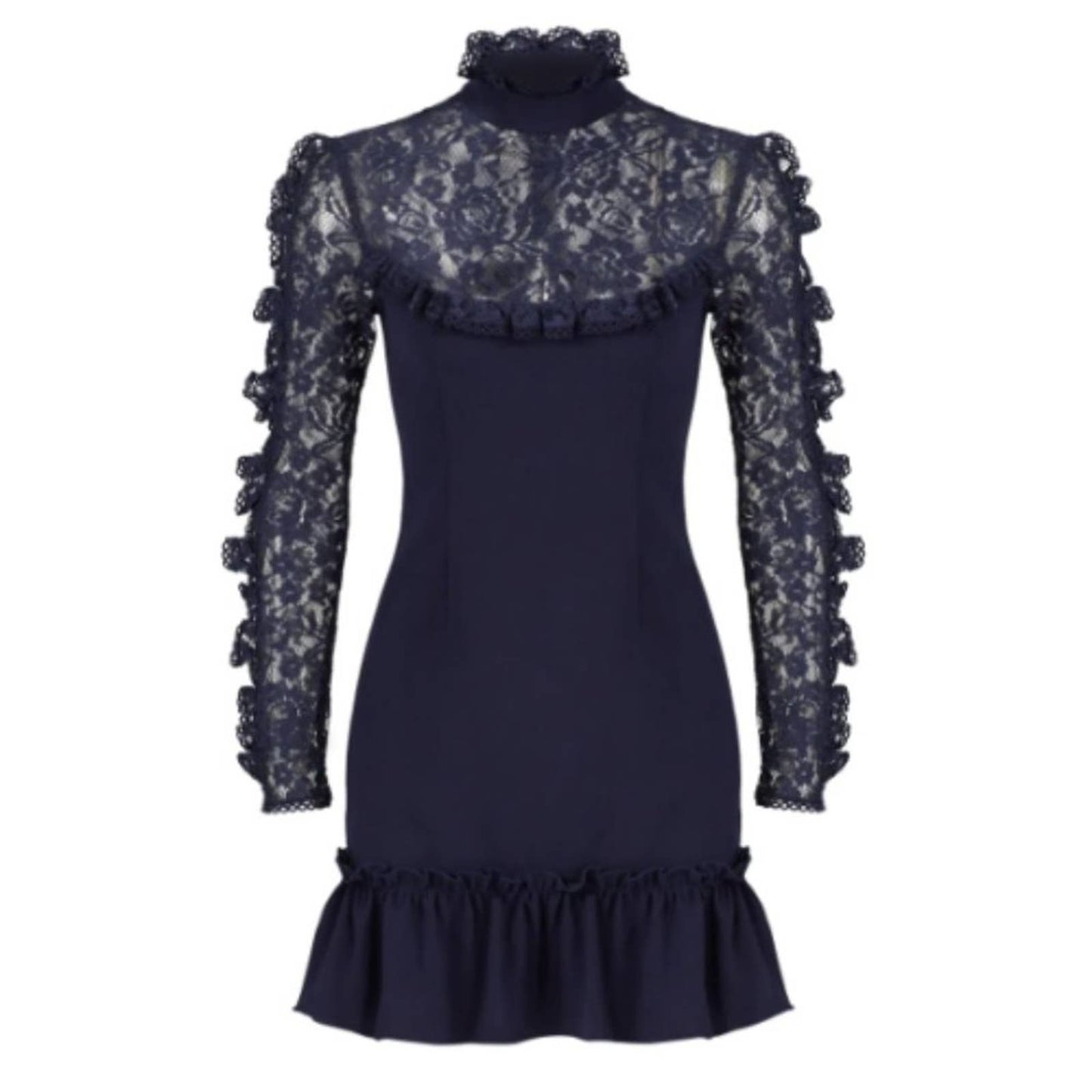 N/ Nicholas Navy Lace Insert Dress Size 4