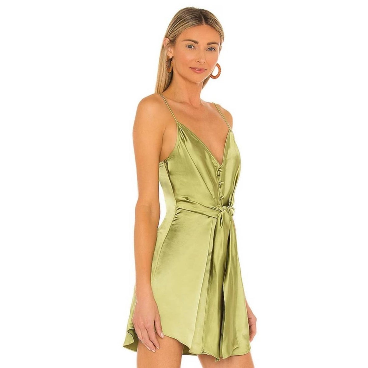 L'Academie Terina Dress in Light Olive Green NWT Size Large