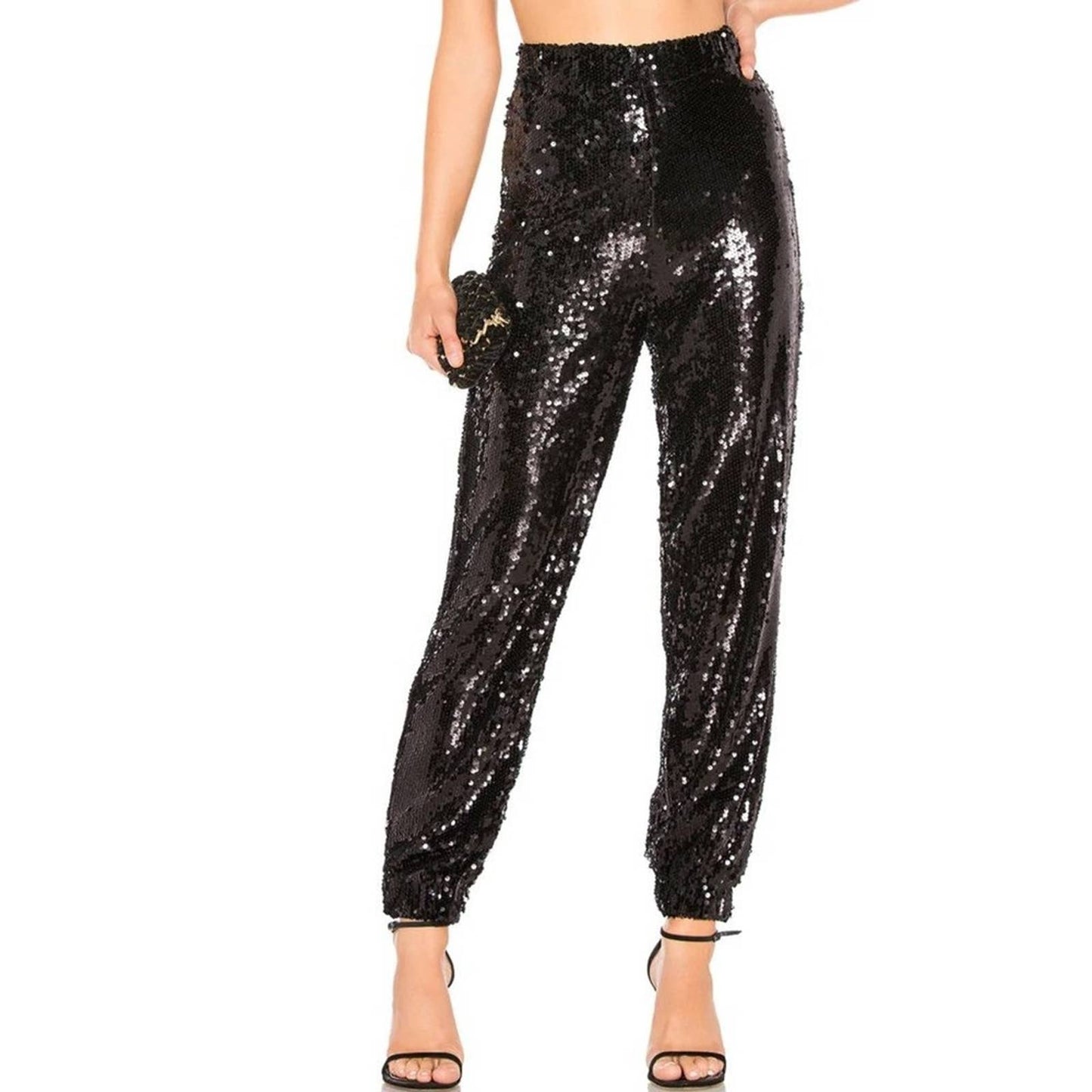 Revolve By The Way. Cat Sequin Jogger in Black NWT Size Small