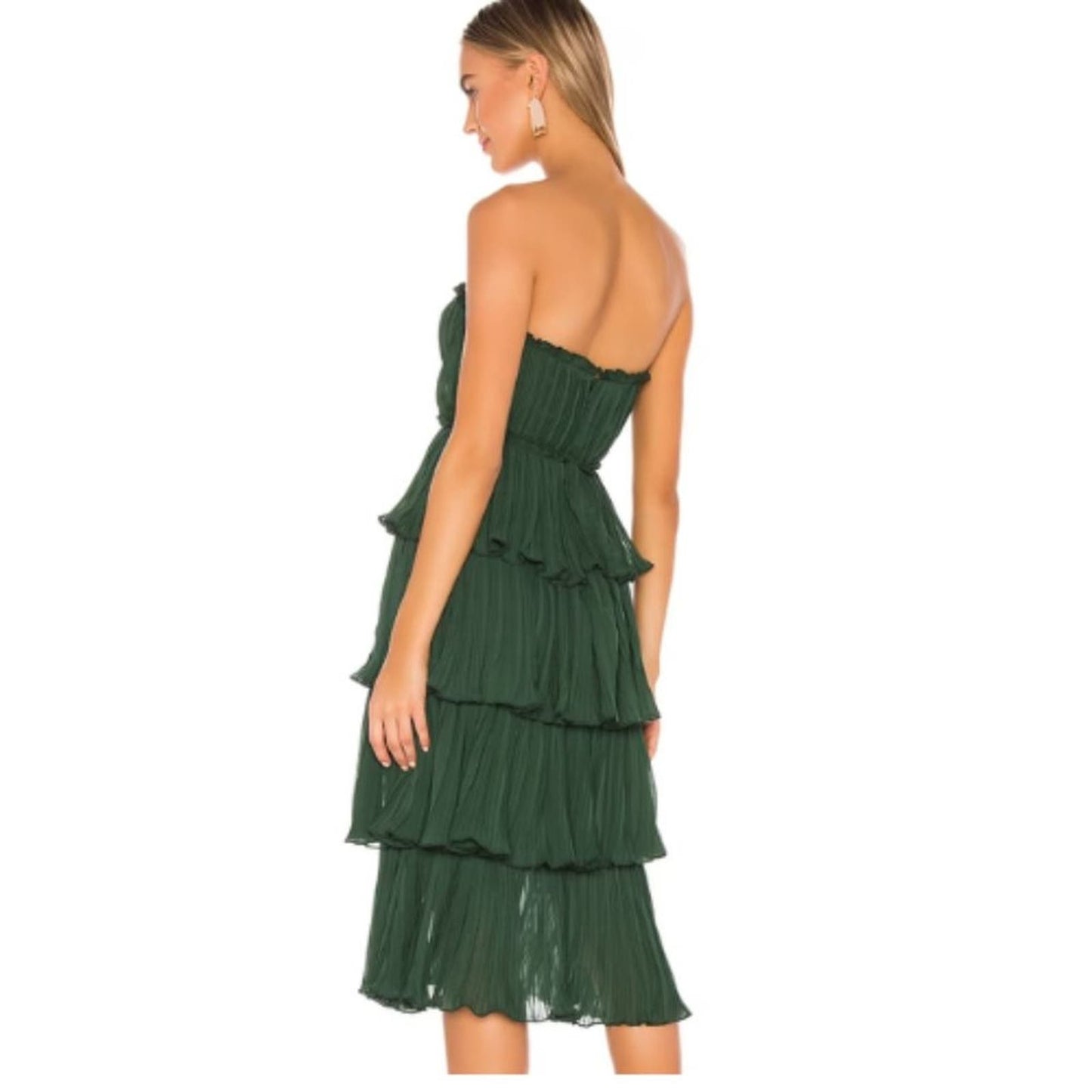 Lovers + Friends Alex Midi Dress in Emerald Green NWOT Size Small