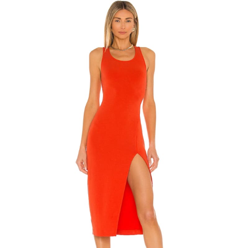 NBD Adilia Midi Dress in Red Orange NWT Size Small