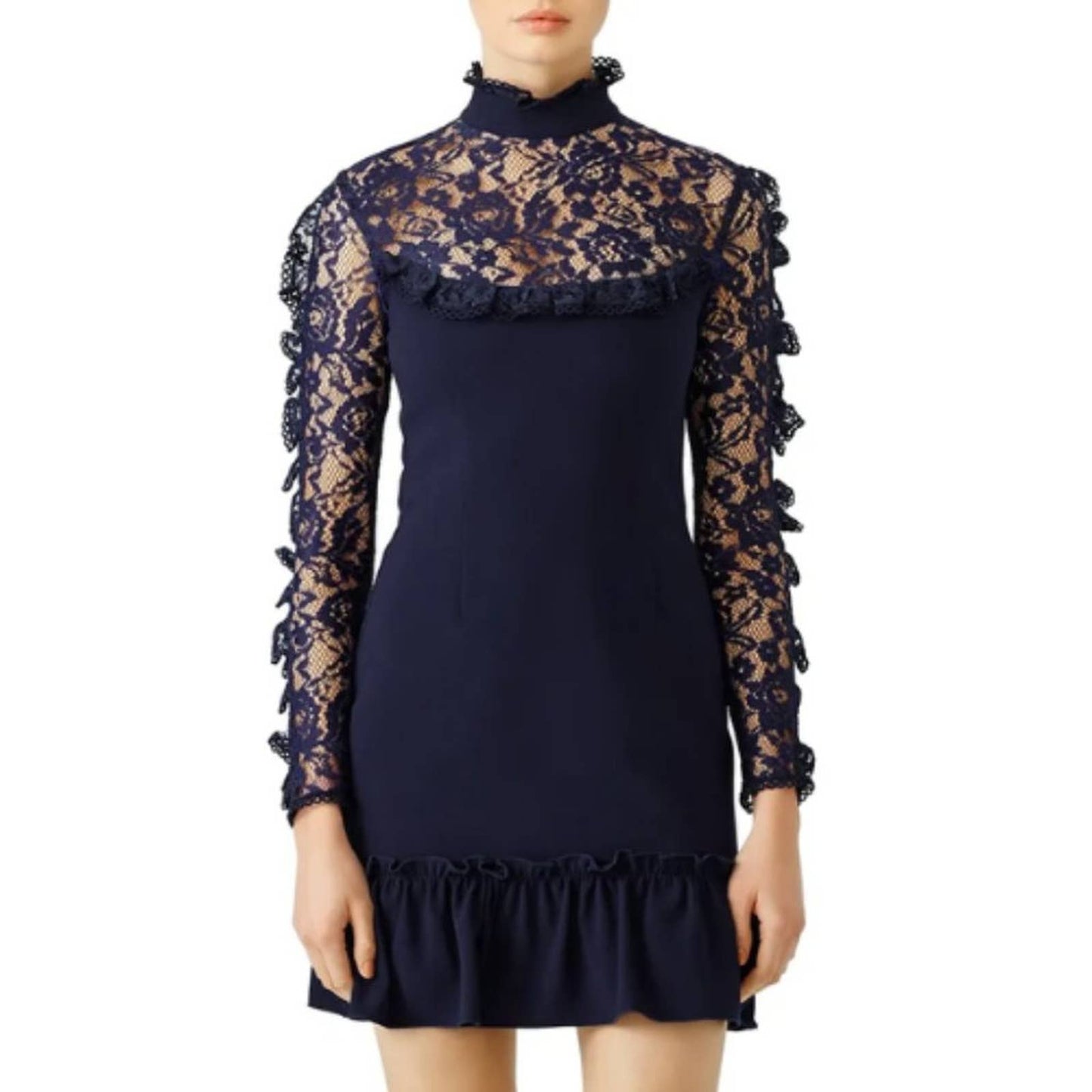 N/ Nicholas Navy Lace Insert Dress Size 4