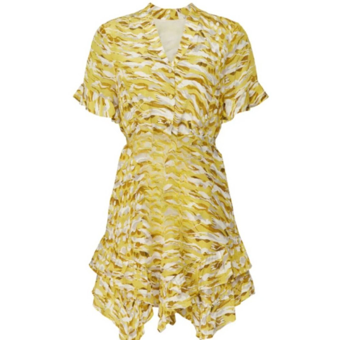 AllSaints All Saints Frankie Silk Dress Oniyuri Yellow in Size 10