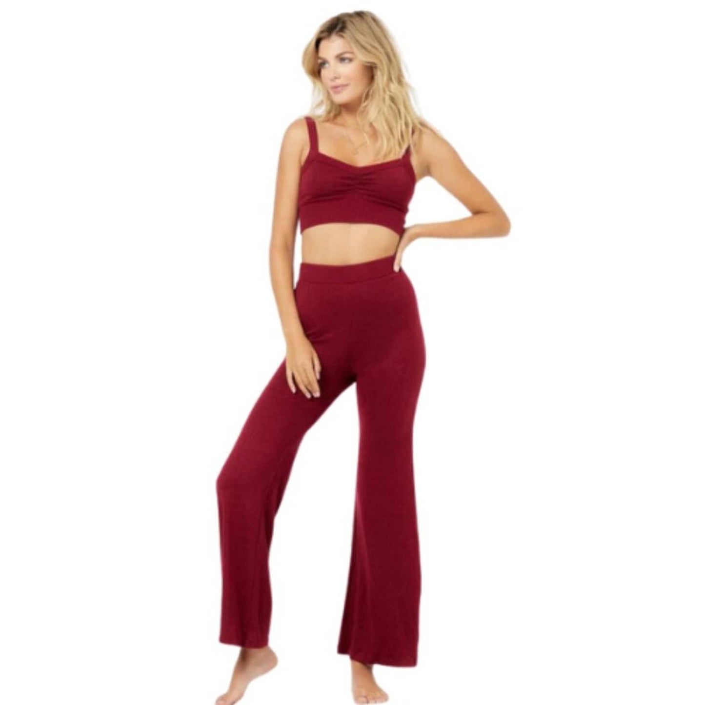 L*SPACE Cabernet Rosie Top & Cabernet Adelyn Pant NWT 2 Piece Set Size Small