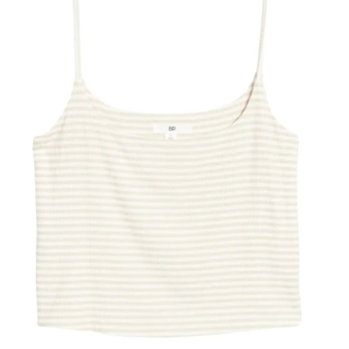 BP. Stripe Rib Crop Camisole in Beige Oatmeal Jamie Stripe at Nordstrom,…