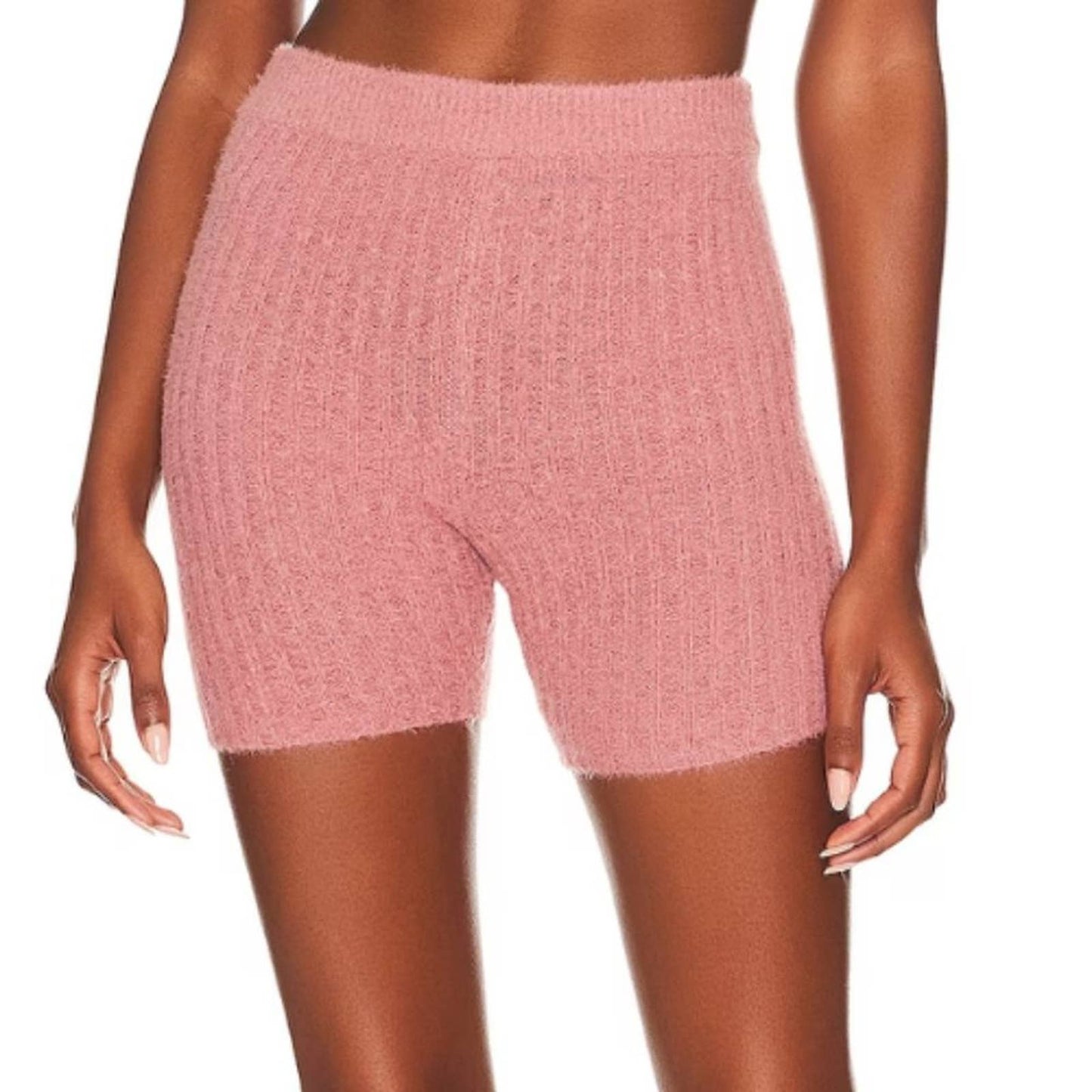 Lovers & Friends Reign Knit Biker Shorts in Mauve NWOT Size Small