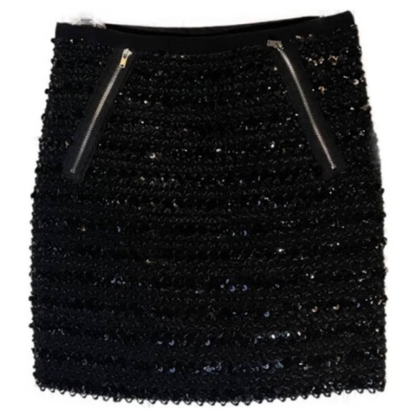 Sans Souci Brie Black Sequin Mini Skirt NWOT Size Medium