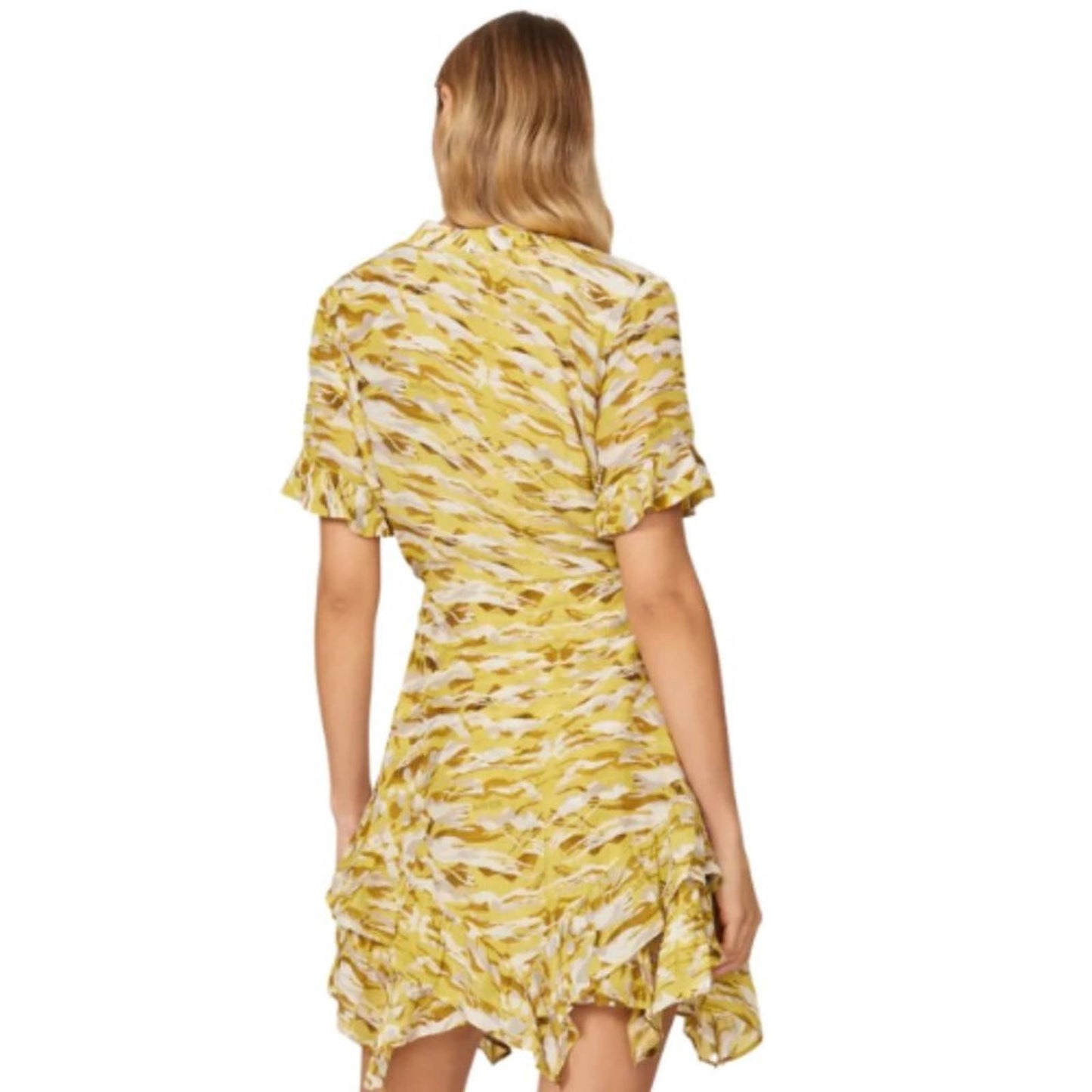 AllSaints All Saints Frankie Silk Dress Oniyuri Yellow in Size 10