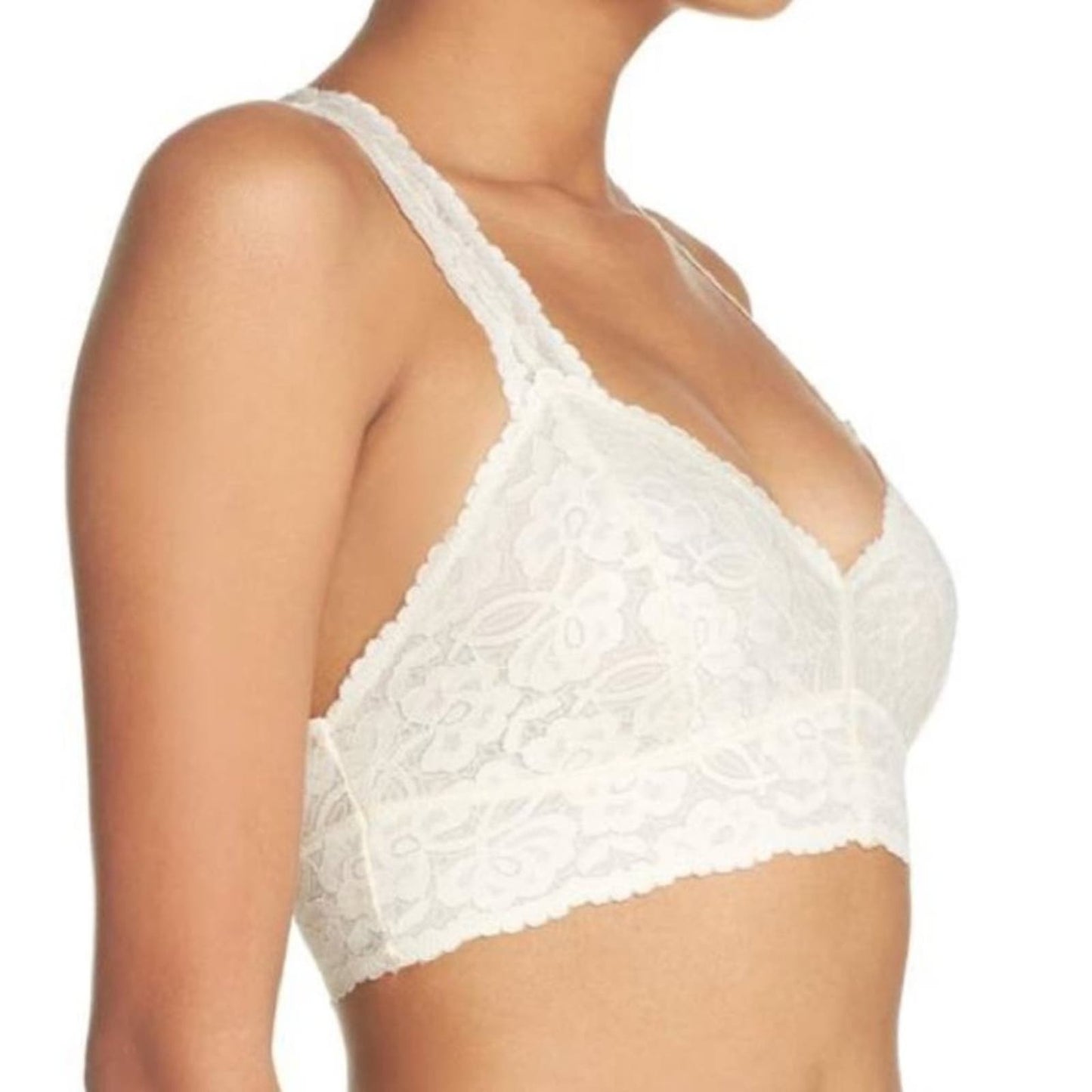 Free People Galloon Lace Racerback Bra in White NWT Brand New