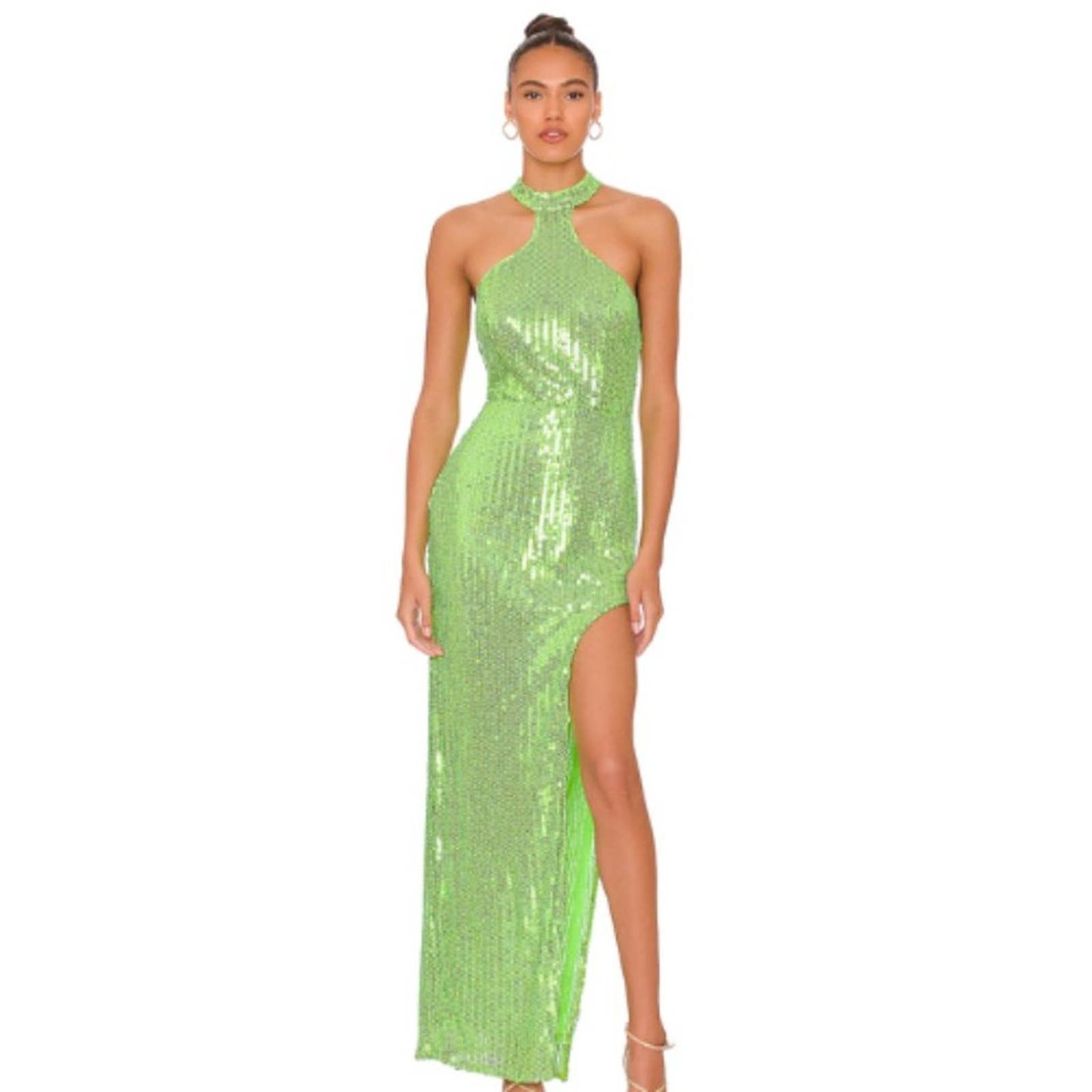 NBD Jesper Maxi Dress in Neon Green  SIze Small