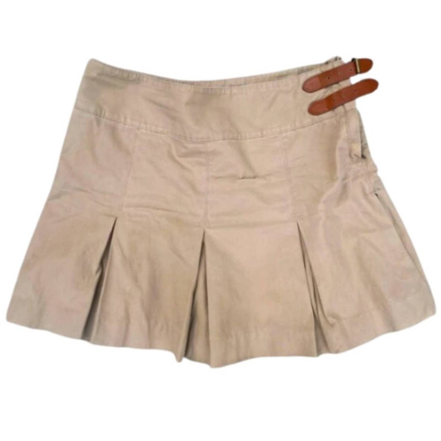 Ralph Lauren Preppy Buckle Skirt in Brit Taupe NWT Size 4