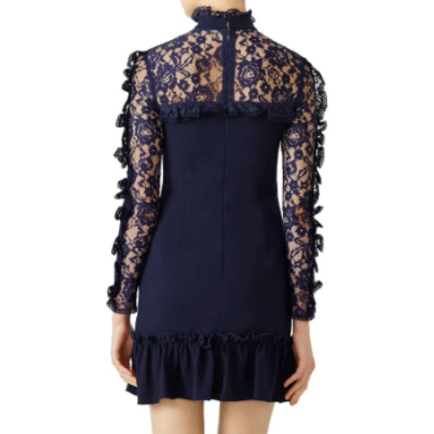 N/ Nicholas Navy Lace Insert Dress Size 4