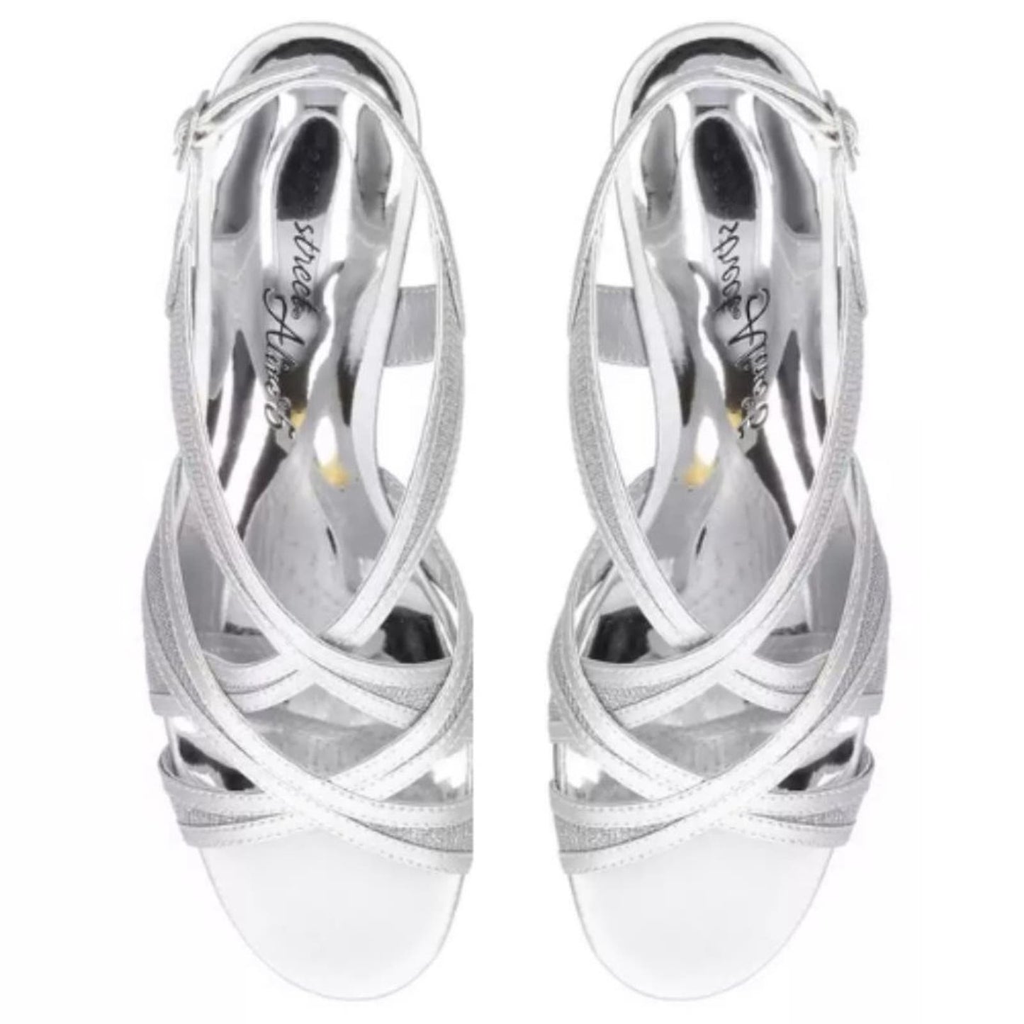 Easy Street Tristen Dress Sandals in Metallic Silver New Size 8 1/2