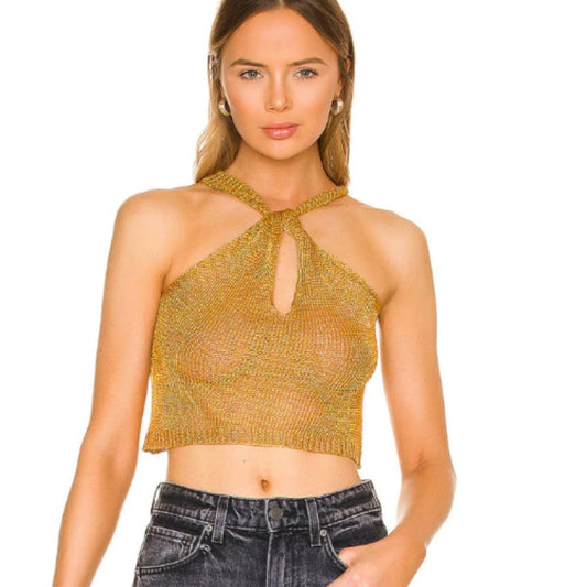 superdown Marianna Halter Top in Copper NWT Size Medium