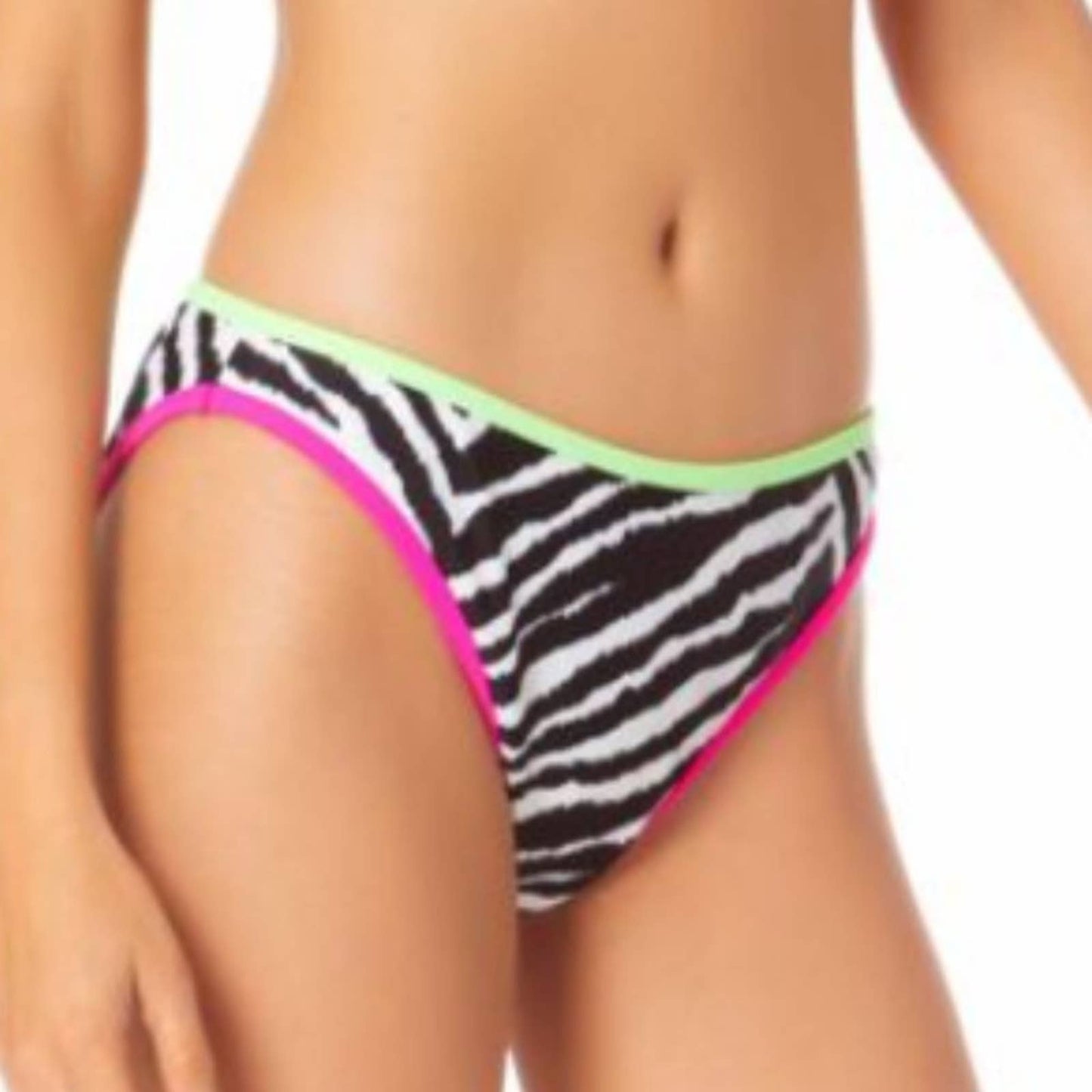 Macy's California Waves Zebra Bikini Bottoms NWT Size Large