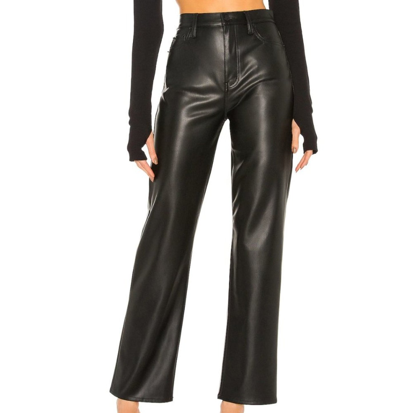 PISTOLA X REVOLVE Cassie Super High Straight Pant in Black NWT Size 28