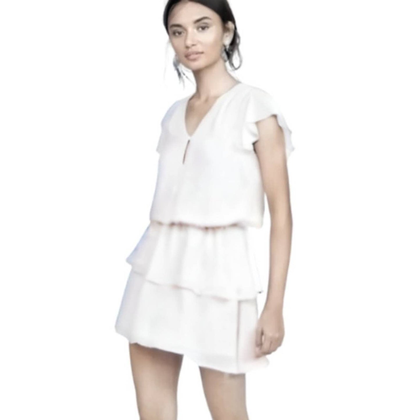Yumi Kim White Swiss Dot RARE Chelsea Tiered Mini Dress NWOT Size Small