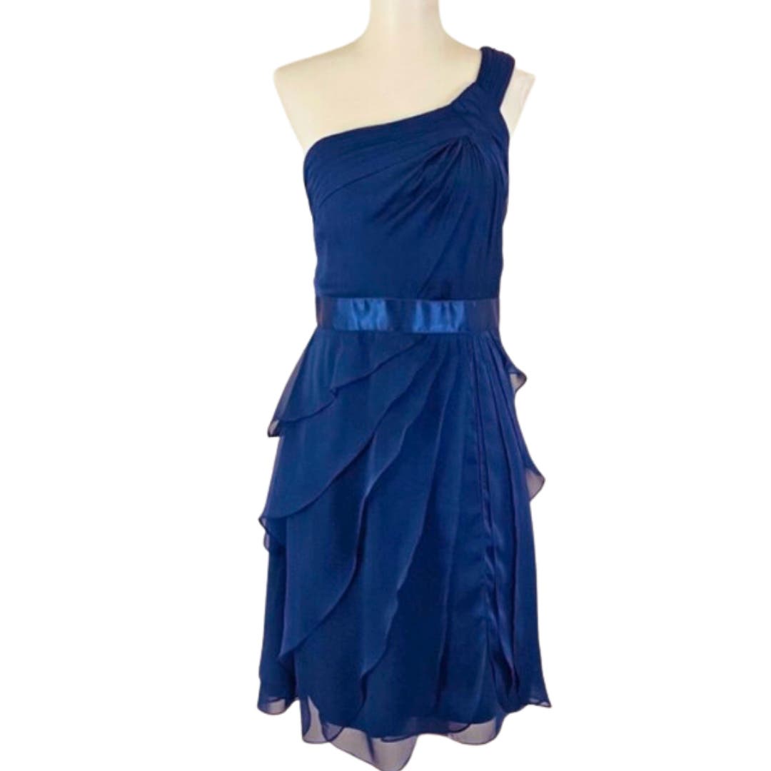 Adrianna Papell Royal Love Story One Shoulder Tiered Dress NWT Size 6