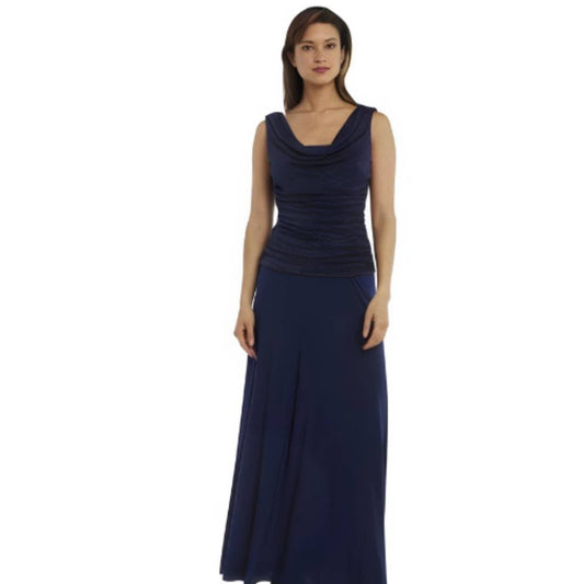 Nightway Navy Blue Ruched Formal Gown Mother of the Bride NWT Size 10