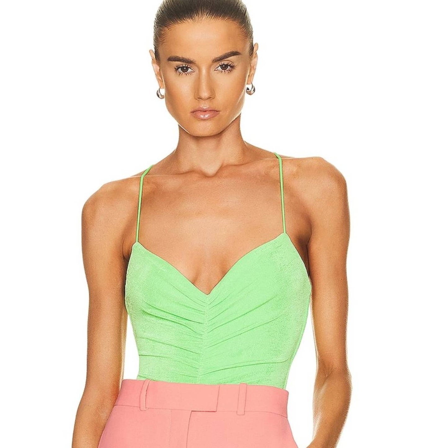 SER.O.YA Coral Bodysuit in Neon Pink NWT Size XS