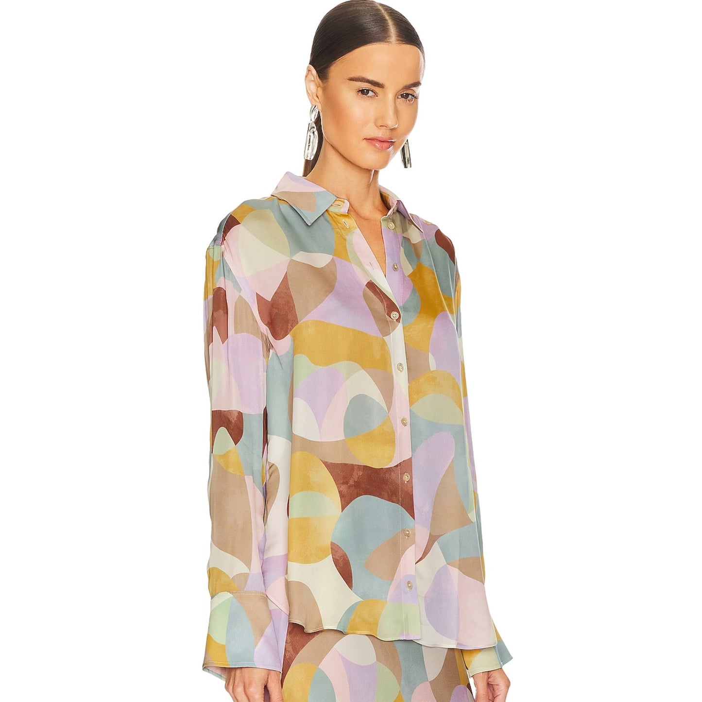 L'Academie Aubrey Blouse in Artist Palette Multi NWT Size XS