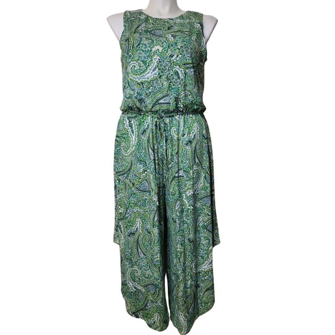 London Times Gwynnie Jumpsuit Cropped Asymmetrical Leg NWT 16