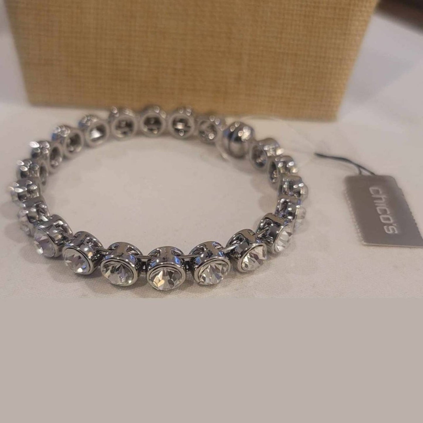 Chico's Silver Crystal Magnetic Bracelet NWT
