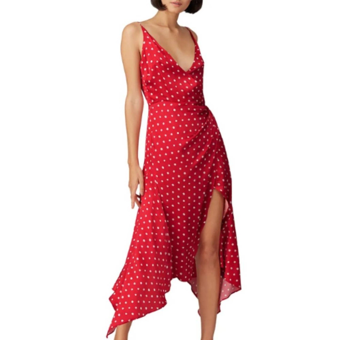 Haney Olivia Dress Red & White Polka Dot in Size 10