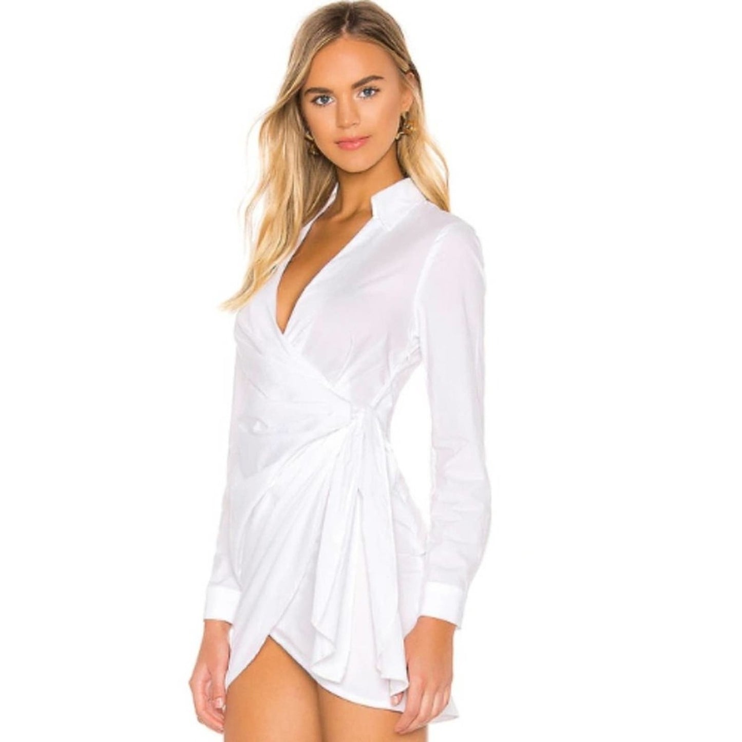 superdown Sophie Draped Mini Dress in White Size Medium