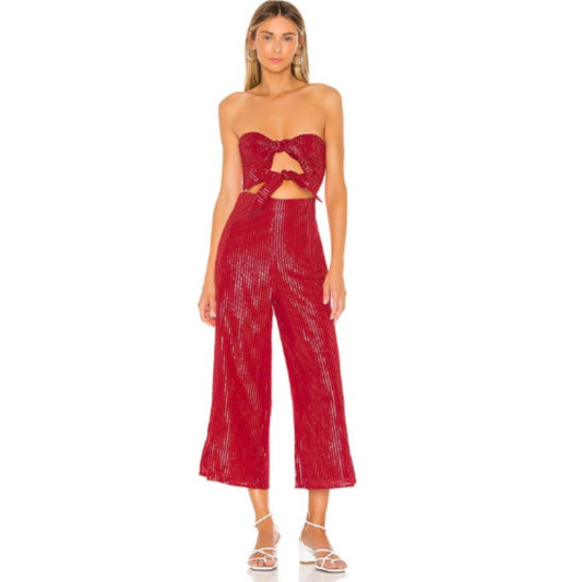 MAJORELLE Tessa Jumpsuit in Red NWOT Size Small