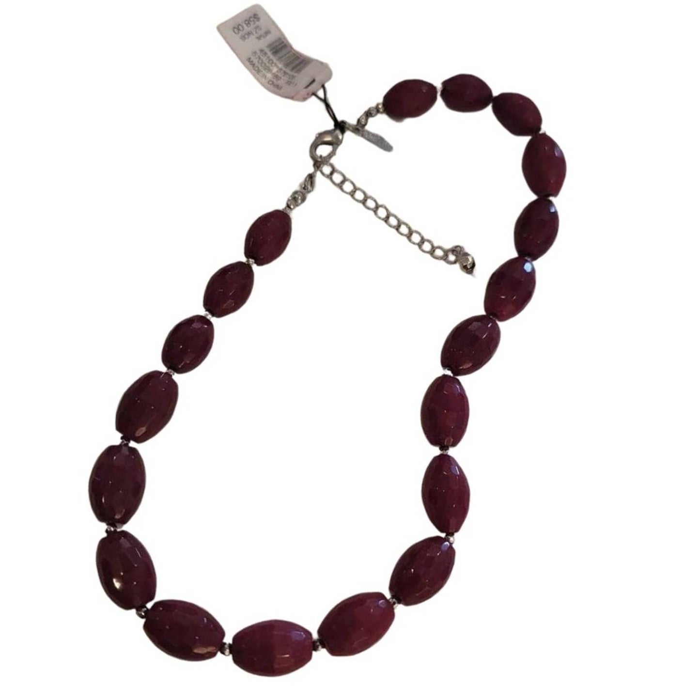 WHBM White House Black Market Red Jade Beaded Necklace NWT