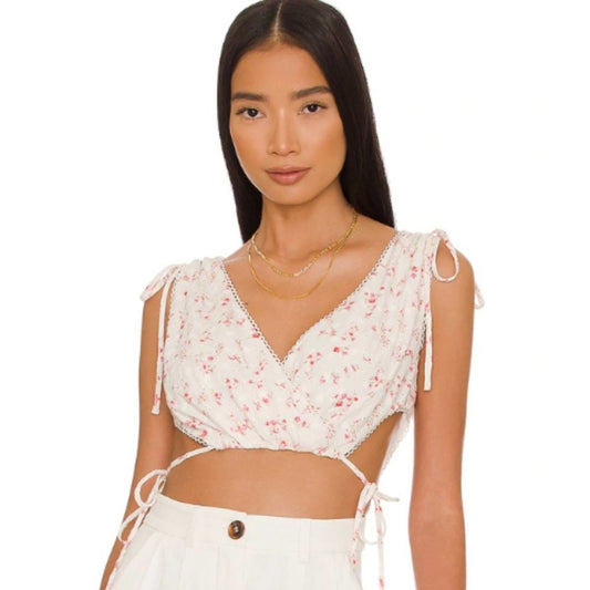 MAJORELLE Lauralie Crop Top in Summerfield White NWT Size XL