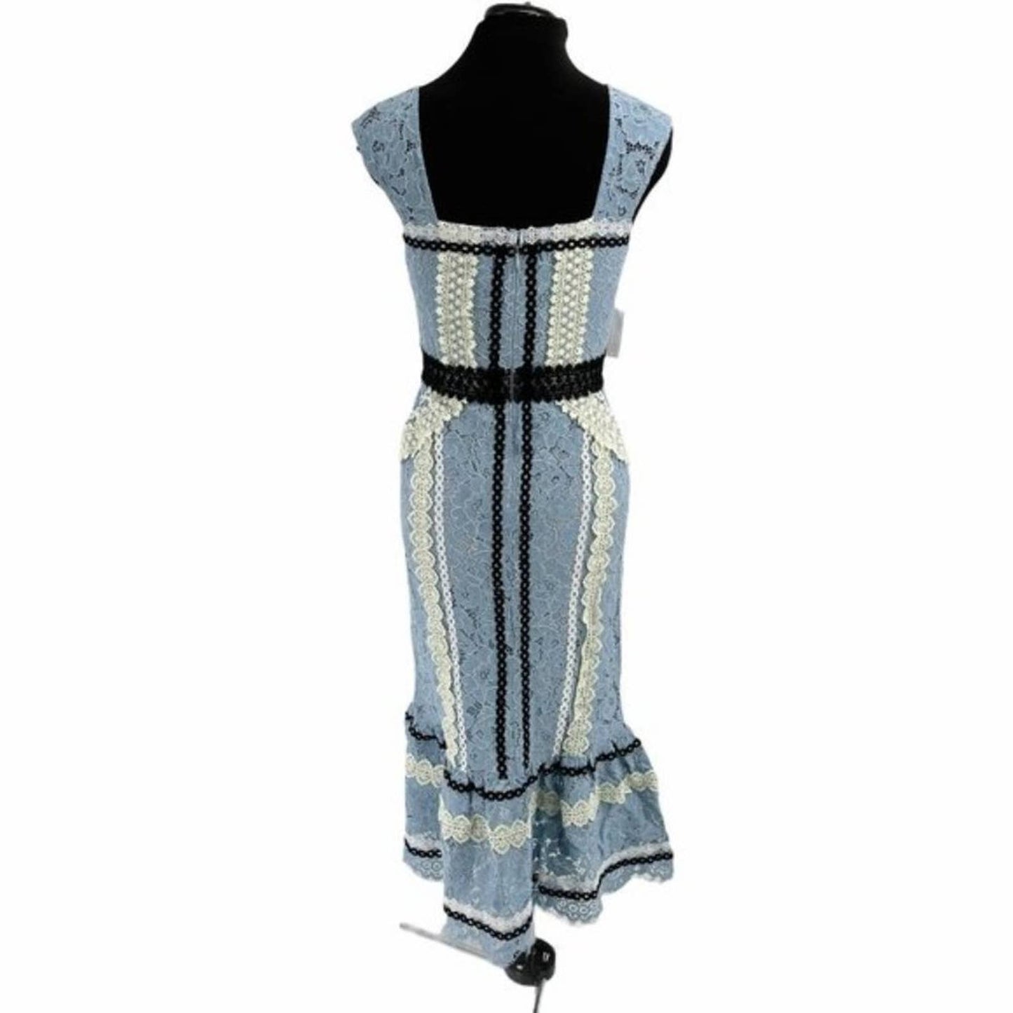 Anthropologie Foxiedox Blue Lace Alice Midi Dress in Light Blue NWT Size Medium