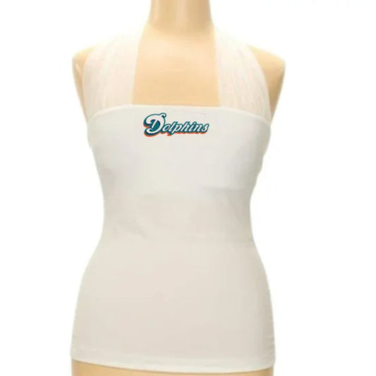 All Sport Couture Miami Dolphins White Halter NWT Size Medium