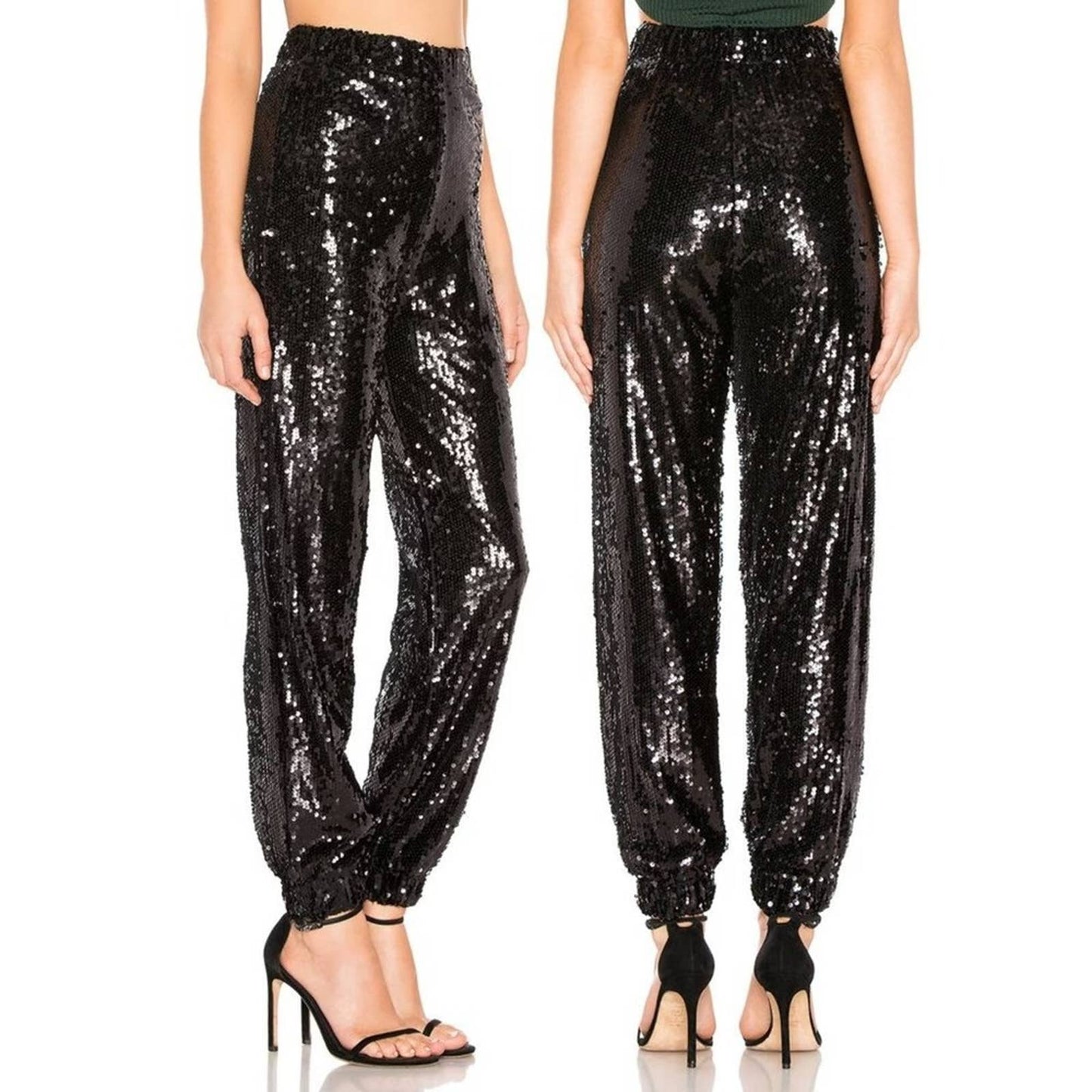 Revolve By The Way. Cat Sequin Jogger in Black NWT Size Small