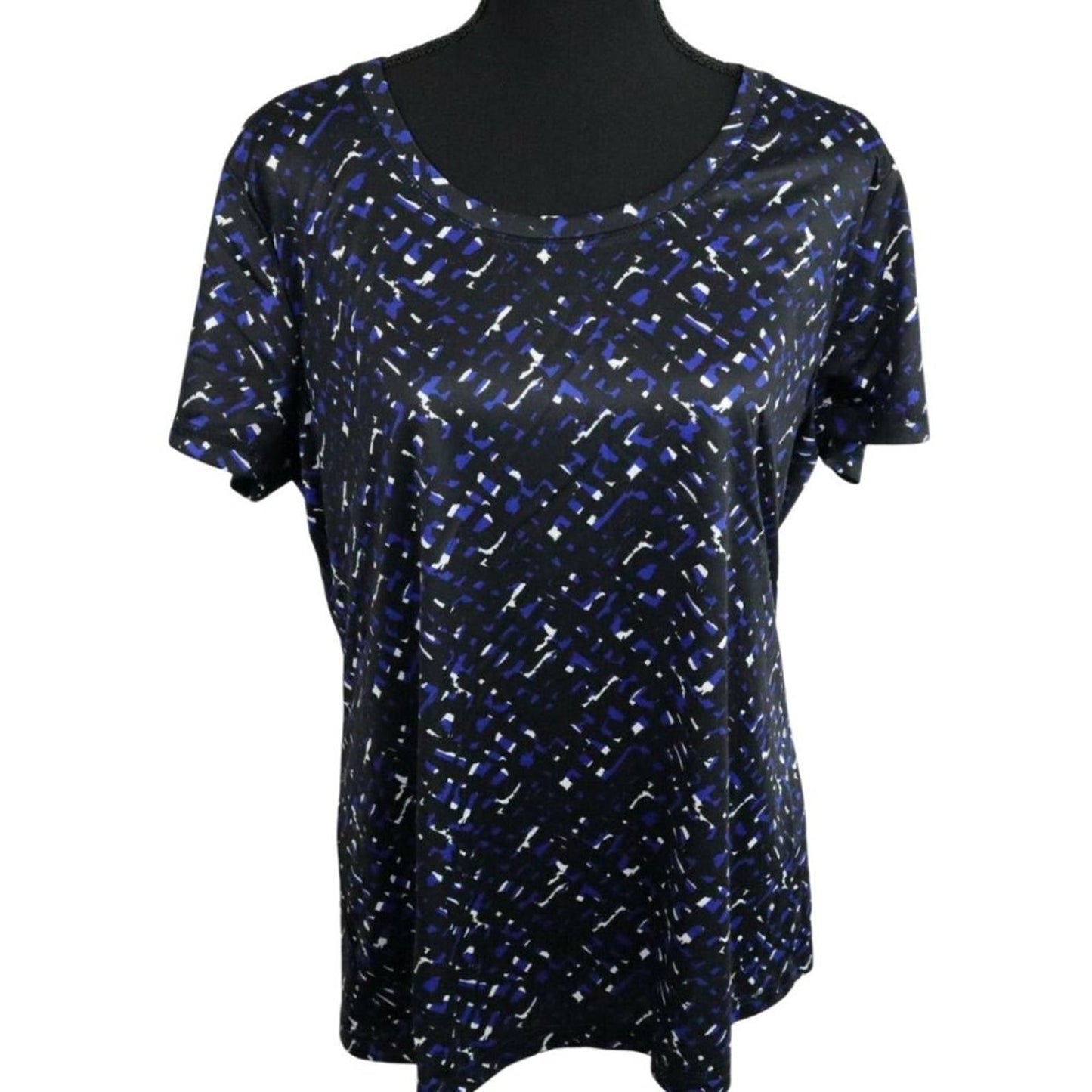 Exertek Women's Blue & Black Athletic Style Shirt Top Blouse EUC Size Medium