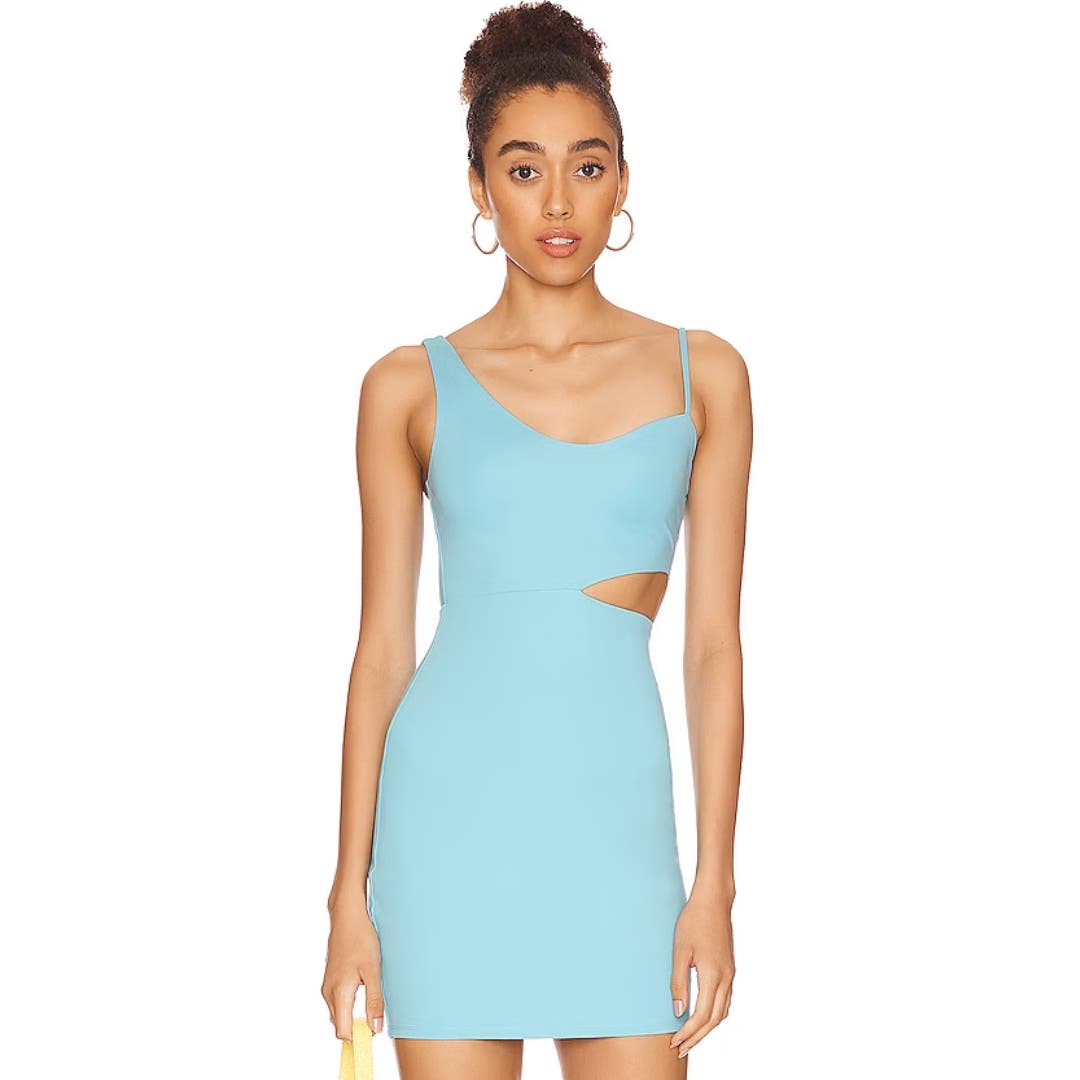 h:ours Lambert Mini Dress in Bright Blue NWOT Size Medium