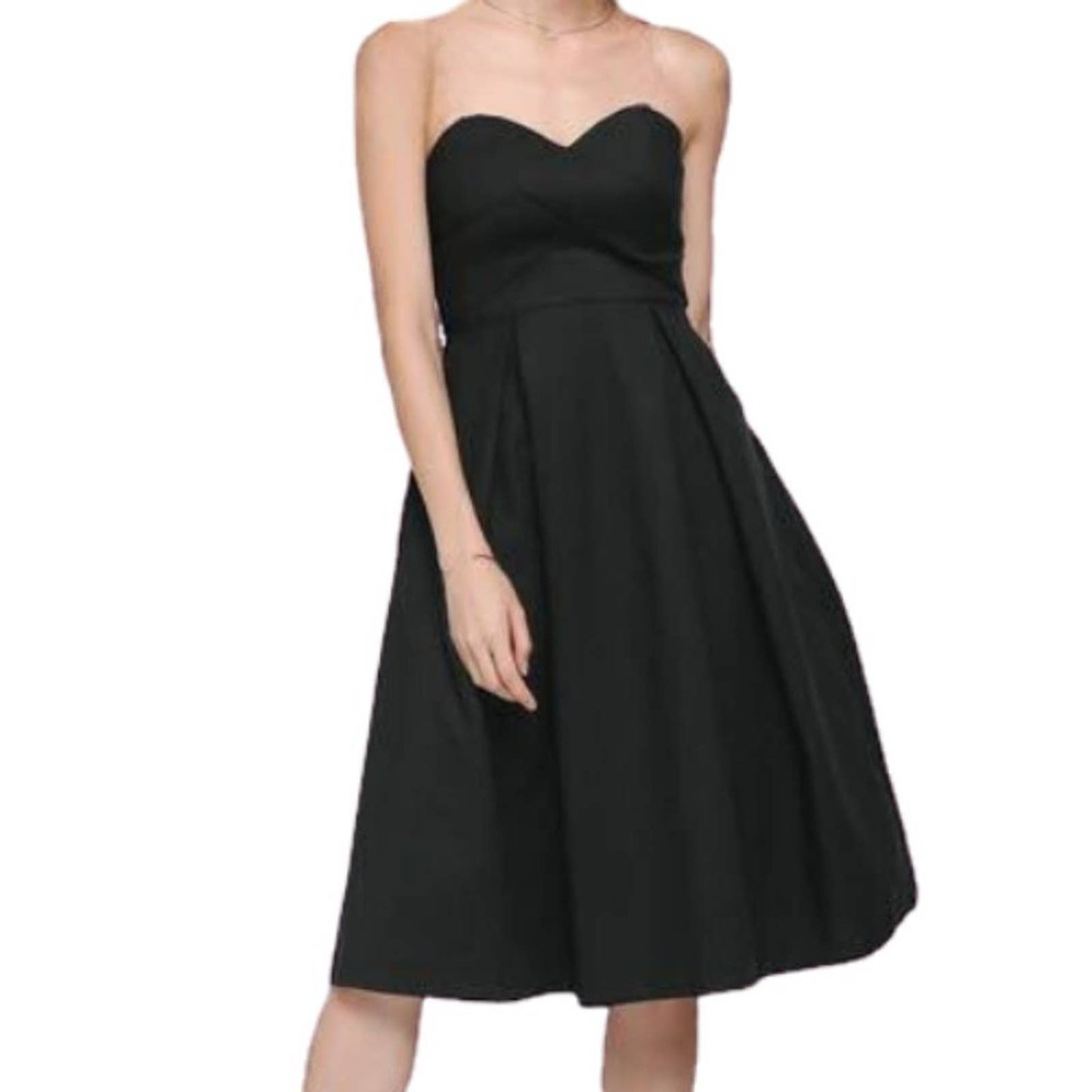 Calvin Klein Ladora Black Strapless Midi Dress Size 8