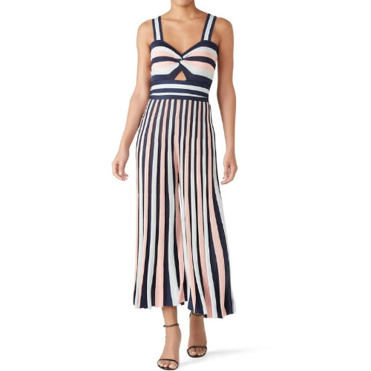 Temperley London Isabella Knit Jumpsuit in Striped Size Small R